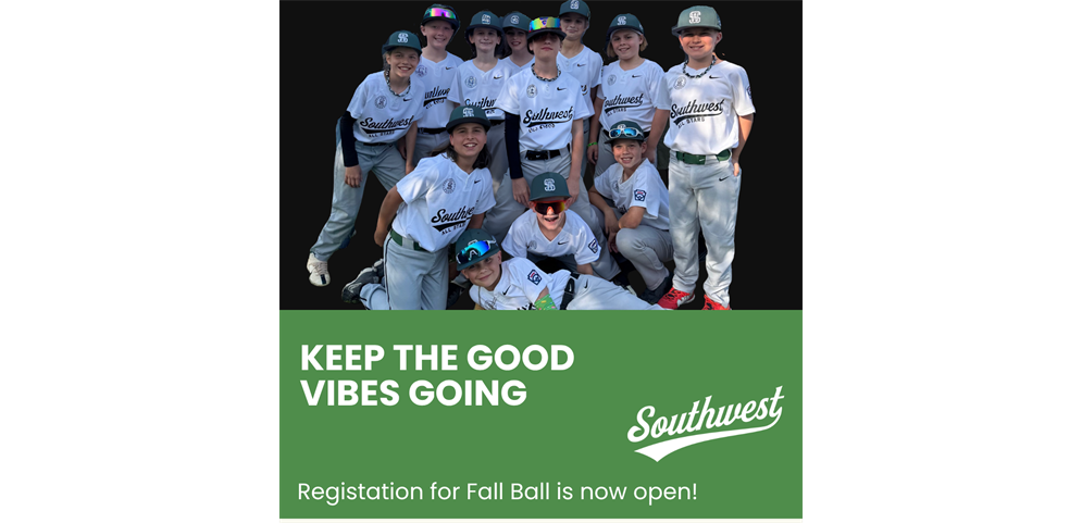 Fall Baseball - Registration Open Now